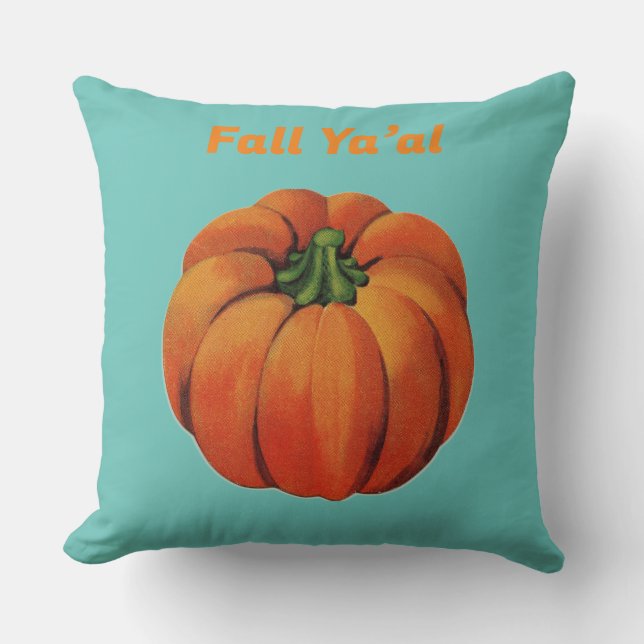 Fall Pumpkin Throw Pillow, Fall Pumpkin Pillow, Cushion (Front)