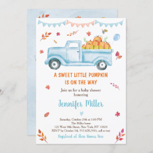 Fall Pumpkin Truck Baby Shower Invitation