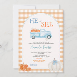 Fall Pumpkin Truck Gender Reveal Invite