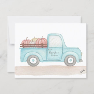 Fall Pumpkin Truck Postcard