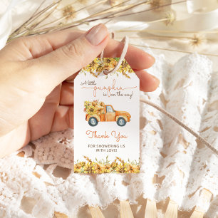 Fall Pumpkin Truck Sunflowers Baby Shower Gift Tags
