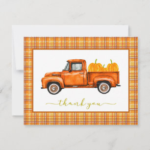 Fall Pumpkin Truck Thank You Card