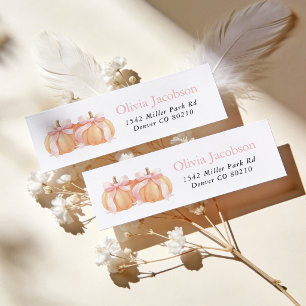 Fall Pumpkin Twin Baby Shower Return Address Label