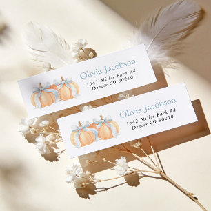 Fall Pumpkin Twin Baby Shower Return Address Label