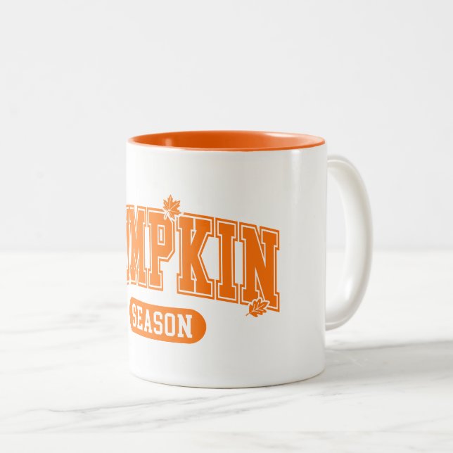 Fall Pumpkin  Two-Tone Coffee Mug (Front Right)