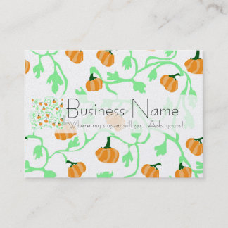 Fall Pumpkin Vines Pattern Business Card