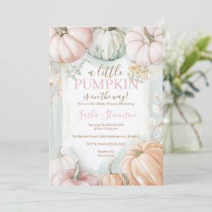 Fall pumpkin watercolor baby shower  invitation