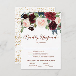 Fall Pumpkin Wedding RSVP Card