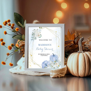 Fall Pumpkin Welcome boy baby shower sign
