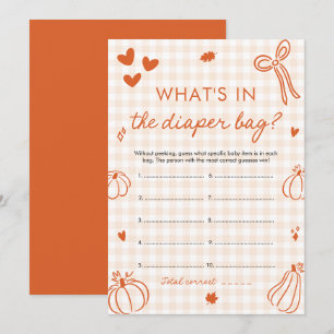 Fall Pumpkin What's In The Diaper Bag Baby Shower Invitation