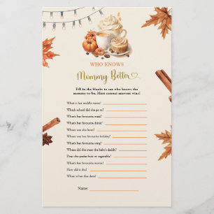 Fall Pumpkin Who Know Mommy Better Games