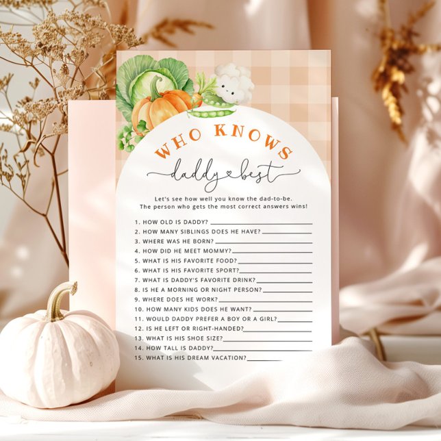 Fall pumpkin Who knows daddy best baby shower game (Creator Uploaded)