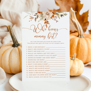 Fall pumpkin Who knows mummy best shower game