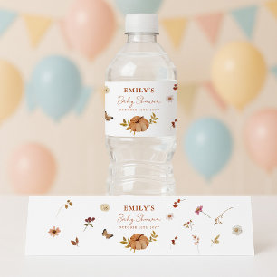 Fall Pumpkin Wildflower Baby Shower Water Bottle Label
