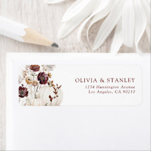 Fall Pumpkin Wildflower Return Address Label