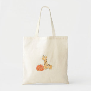 Fall Pumpkin with Giraffe Tote Bag