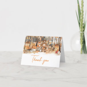 Fall Pumpkin Woodland Animals Baby Shower Thank You Card