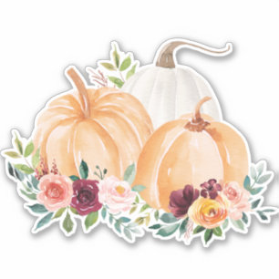 Fall Pumpkins and Boho Flowers