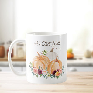 Fall Pumpkins and Boho Flowers Coffee Mug