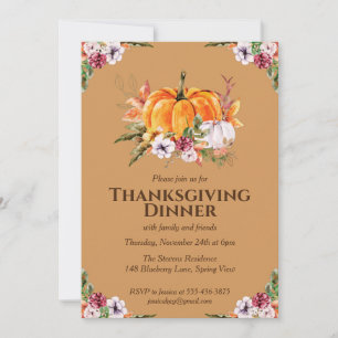 Fall Pumpkins And Foliage Thanksgiving Invitation