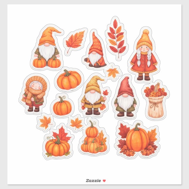 Fall Pumpkins And Leaves Cute Autumn Decor Design (Sheet)