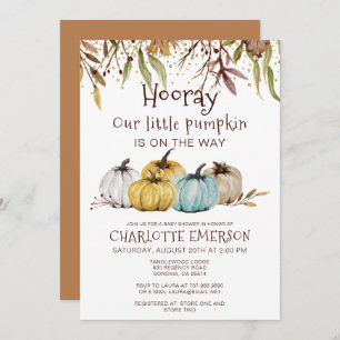 Fall Pumpkins Autumn Baby Shower Invitation