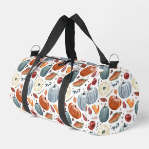 Fall Pumpkins & Autumn Leaves Pattern Duffle Bag