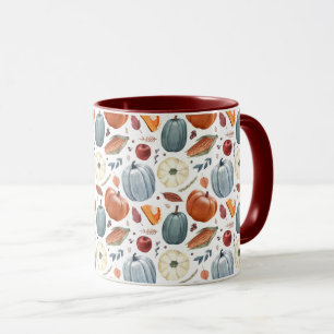 Fall Pumpkins & Autumn Leaves Pattern Mug