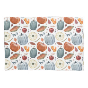 Fall Pumpkins & Autumn Leaves Pattern Pillowcase