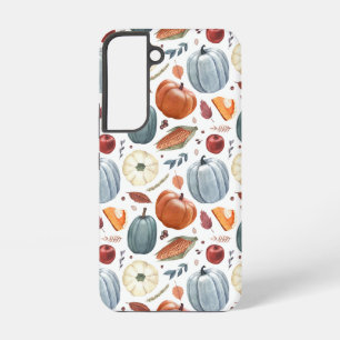 Fall Pumpkins & Autumn Leaves Pattern Samsung Galaxy Case