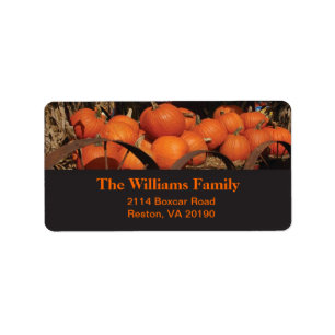 Fall Pumpkins - Black Design Label