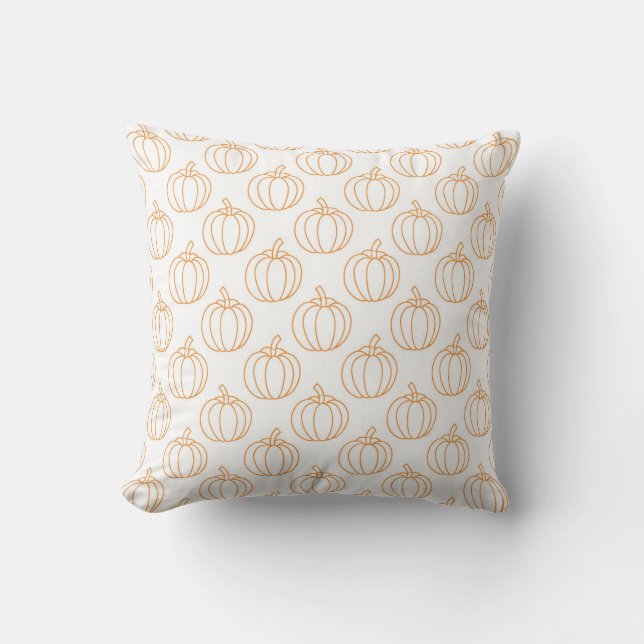 Fall Pumpkins Burnt Orange Farmhouse Harvest Cushion (Front)