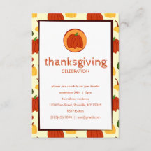 Fall Pumpkins: Customised Thanksgiving Invitation