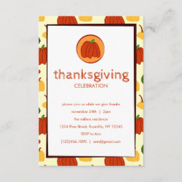 Fall Pumpkins: Customised Thanksgiving Invitation