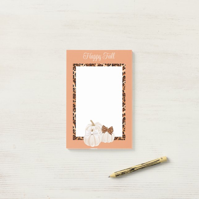 Fall Pumpkins Cute Happy Fall Post-it Notes (On Desk)