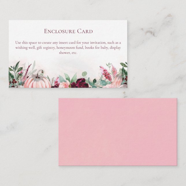 Fall Pumpkins  Enclosure Card (Front/Back)