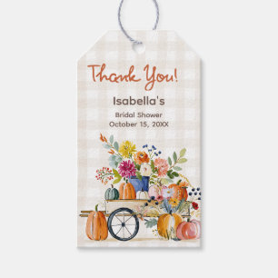 Fall Pumpkins Florals Watercolor Gift Tags