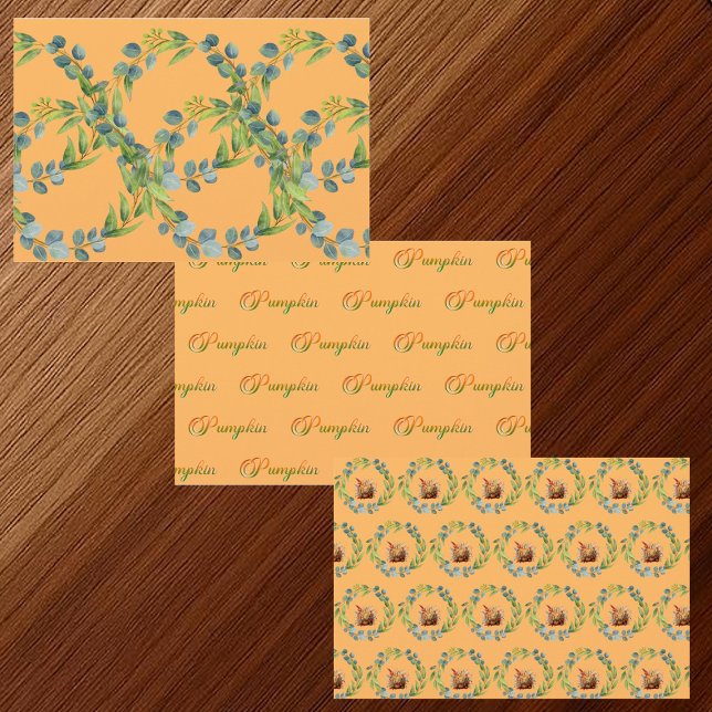 Fall Pumpkins Greenery Fall wreath Autumn Foliage  Wrapping Paper Sheet (Fall Pumpkins Greenery Fall wreath Autumn Foliage Gift Wrapping )