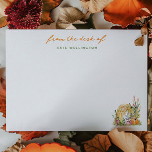 Fall Pumpkins & Hay Bale Personalised Card