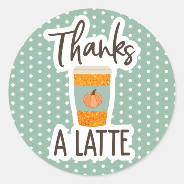 Fall Pumpkins Latte Thank You Stickers (Front)