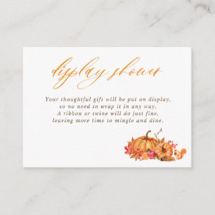 Fall Pumpkins, Leaves & Squirrel Display Shower Enclosure Card