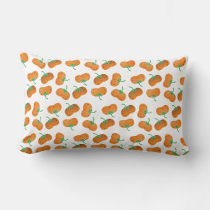 Fall Pumpkins Pattern Harvest Orange Lumbar Cushion