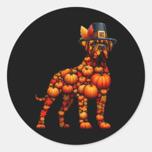 Fall Pumpkins Pug Shape Cane Corso Cute Shape Than Classic Round Sticker