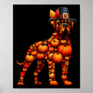 Fall Pumpkins Pug Shape Cane Corso Cute Shape Than Poster