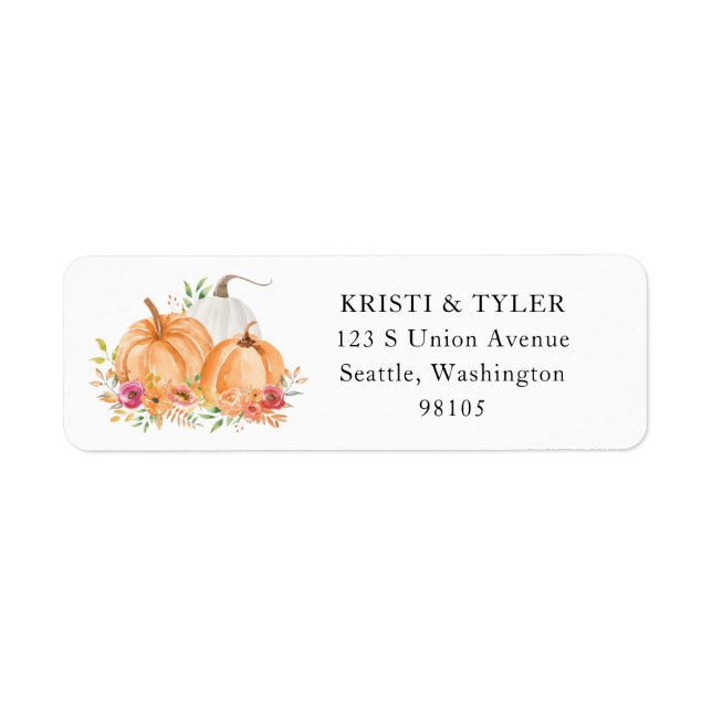 Fall Pumpkins Return Address Labels (Front)