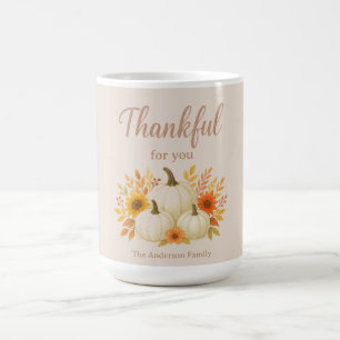 Fall Pumpkins & Sunflowers   Elegant Thanksgiving Coffee Mug