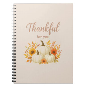 Fall Pumpkins & Sunflowers   Elegant Thanksgiving Notebook