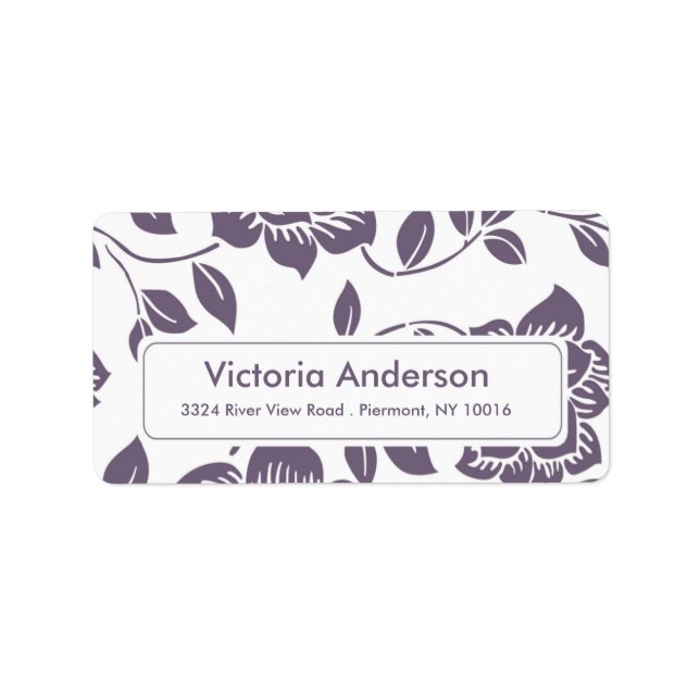Fall Purple Flowers Return Address Labels. Label (Front)