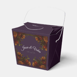 Fall Purple Rustic Orange Wedding Elegant Gothic Favour Box