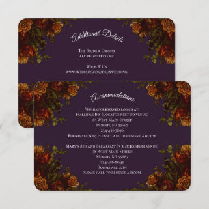 Fall Purple Rustic Wedding Elegant Enclosure Card